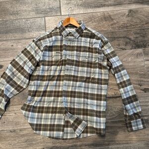 Men's Poncho Plaid Shirt - Brown and Gray